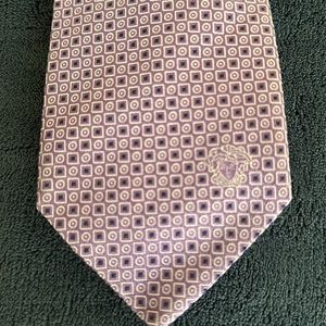 Versace Men’s Tie - Purple- 100% Silk - Made in Italy
